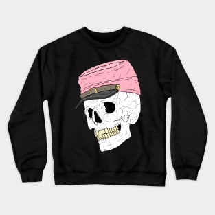 a skull with a pink civil war cap. Crewneck Sweatshirt